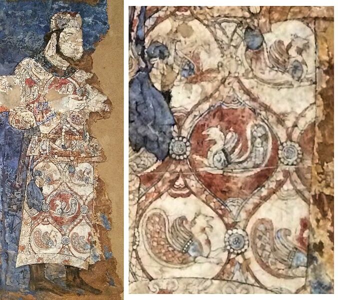 Файл:Delegate with Simurgh design on his dress in the Afrasiab murals 648-651 CE.jpg